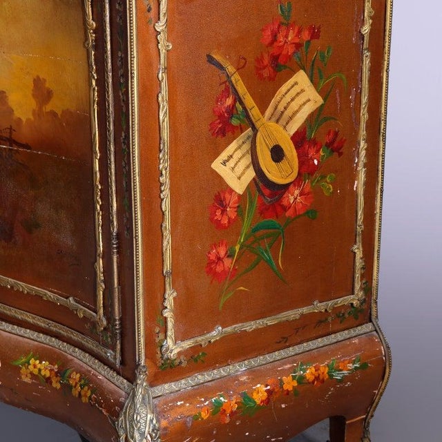French Louis XIV Style Vernis Martin Decorated Vitrine With Ormolu C1890 For Sale - Image 4 of 18