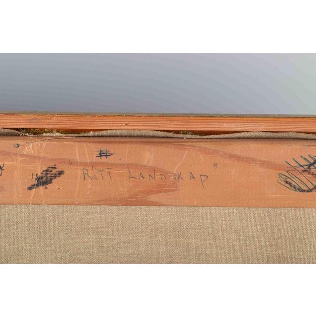 1970s Sven Erik Markhed, Abstract Red Landscape, Oil on Canvas, 1970s-1980s For Sale - Image 5 of 6