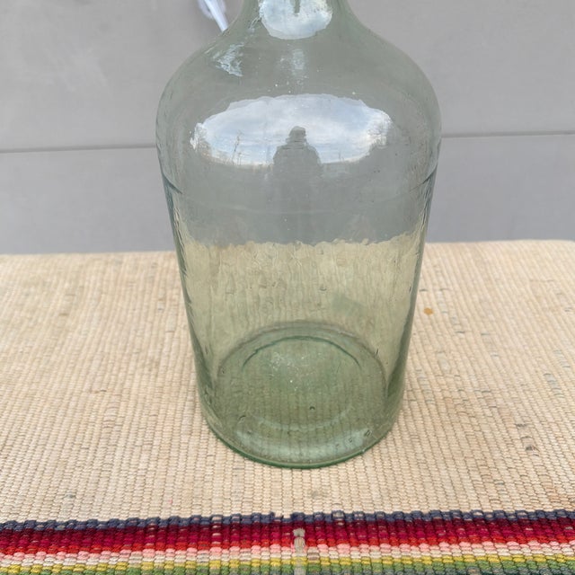 A Nice Antique Aqua Coloured Blown Glass Demijohn Bottle, 19th Century. For Sale - Image 9 of 12