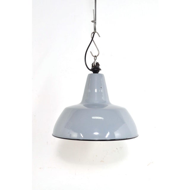 Vintage Enamel Pendant Lamp, 1950s For Sale - Image 9 of 9