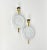 Pair of wall light sconces in floral decor white ceramics and brass. Made in Italy in the 1970s. Up to 250V (Europe/UK...