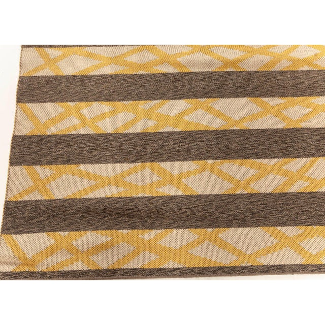 Mid 20th Century Doris Leslie Blau Vintage Swedish Flat-Weave Rug, Double-Sided Geometric Design For Sale - Image 5 of 6