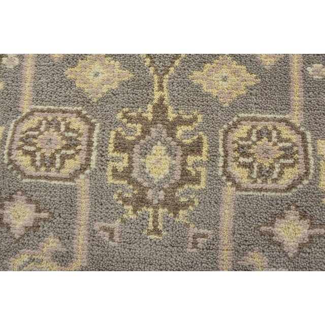 Oushak Runner 2'6'' X 7'10'' Gray Wool Traditional Hand-Knotted Oriental Rug For Sale - Image 4 of 12