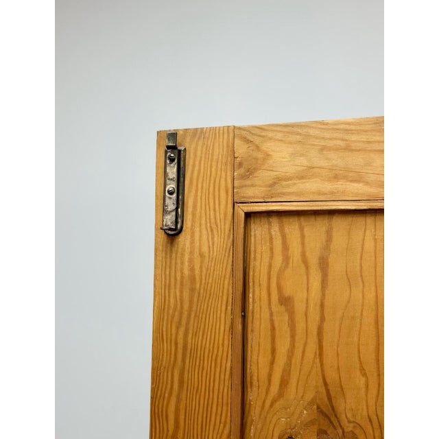 Antique European Pine Wardrobe Two Door Armoire Turned Feet, Natural Wood For Sale - Image 15 of 17