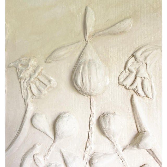 2020s Plaster Botanical Flower Wall Art – Bas Relief by Tatiana Duperault Plaster Wabi Sabi Japandi Decor Modern Textured Artwork For Sale - Image 5 of 8