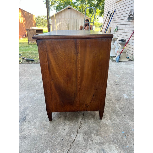 French 19th Century Louis XVI Solid Walnut Commode / Chest of Drawers For Sale - Image 4 of 12