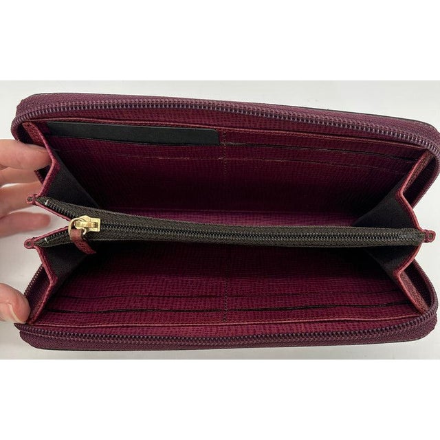 Purple Mid 20th Century Fendi Purple Zucca Coated Canvas Long Wallet For Sale - Image 8 of 11