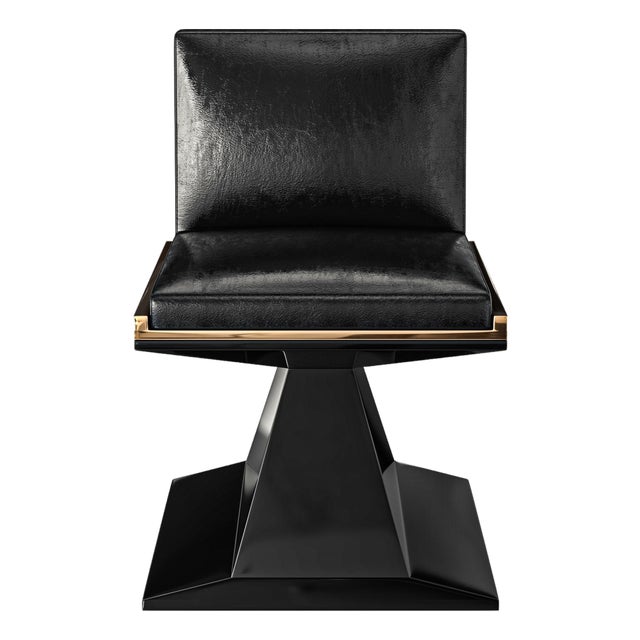 "Amendola" Chair With Stainless Steel and Bronze Details For Sale