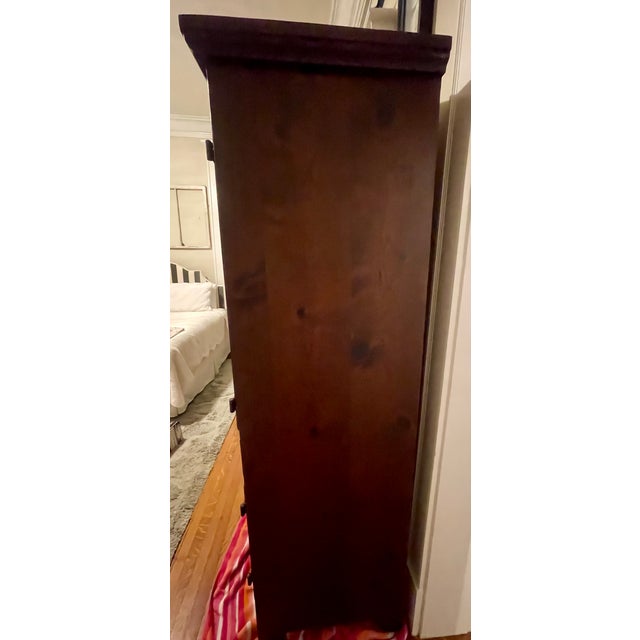 Mexican Hacienda-Style Pine Armoire With Iron Hardware For Sale In New Orleans - Image 6 of 9