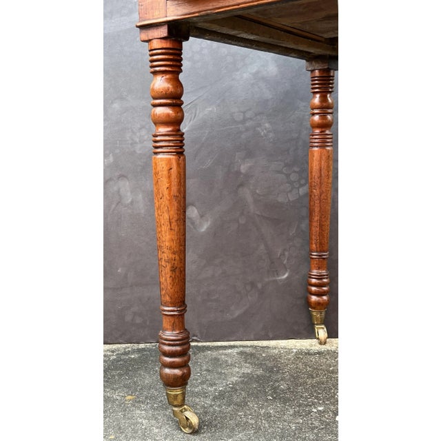 English Writing Table or Desk of Mahogany With Leather Top For Sale - Image 11 of 12