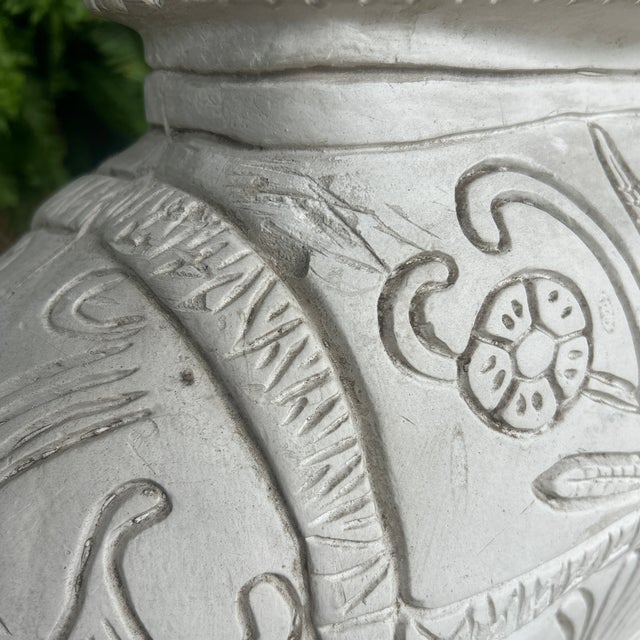 Glass Vintage Mexican Cast Concrete Folk Art Elephant Table With Glass Top For Sale - Image 7 of 12