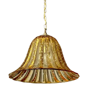 Murano Gold Glass Bell Shaped Chandelier or Pendant