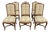 Vintage French Style Wood and Plaid Upholstered Dining Chairs- A Set of 6 For Sale