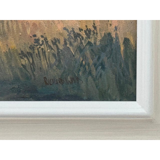 Sunrise at Village by River in the English Countryside with Church Spire & Birds 1985 Circa For Sale - Image 11 of 13