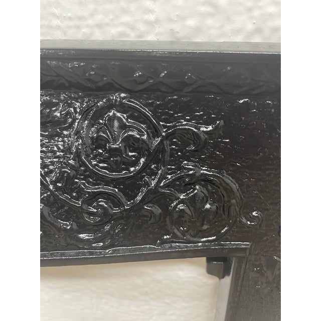 Art Nouveau Late 19th Century 24.5" W X 30"h With 3" Flair Fleur De Lys Decorative Fireplace Surround For Sale - Image 3 of 5