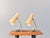 Mid Century Table Lamps By Cosack Circa 1950s - Fiberglass shades - Brass arms - Cast iron bases with original grey paint...