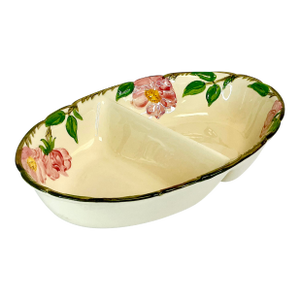 Mid-Century Americana Boho Chic Franciscan Desert Rose Oval Divided Serving Bowl