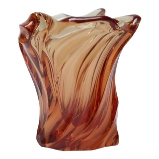 Dense Mid Century Italian Modern Murano Vase For Sale