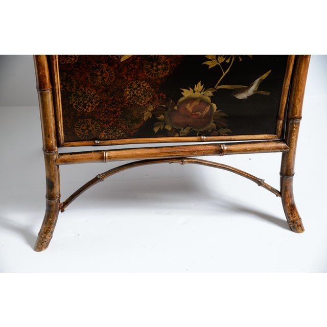 Antique French Napoleon III Chinoiserie Lacquered Bamboo Work Table For Sale - Image 14 of 17