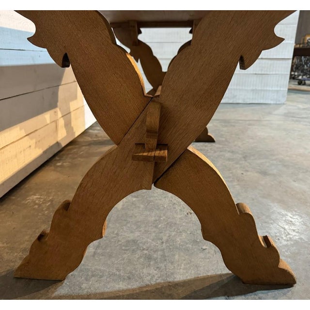 Oak Farmhouse Dining Table, 1925 For Sale - Image 9 of 10