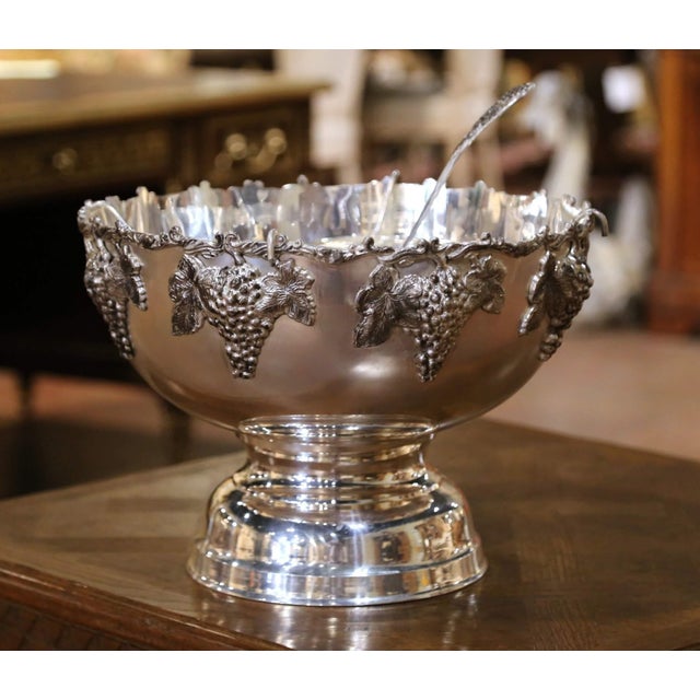 Serve champagne or punch in elegant French style with this impressive vintage silver-plated bowl. Crafted in France circa...
