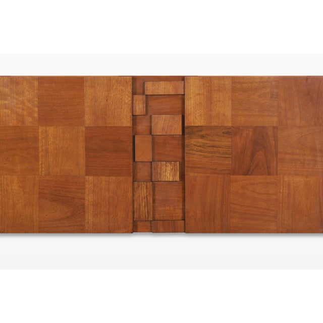 1950s Vintage Brutalist “Staccato” Walnut King-Size Headboard by Lane For Sale - Image 5 of 11