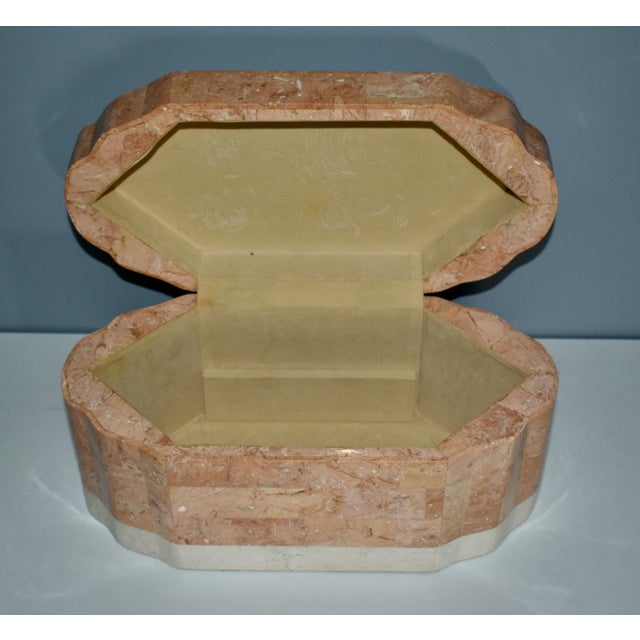 1980s Vintage Maitland Smith ? 1980s Tessellated Velvet Lined Jewelry Case For Sale - Image 5 of 13