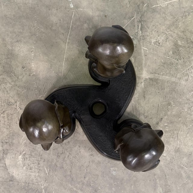 Late 20th Century Bronze Dachshund Table Base – Sculptural Dog Coffee Table or Side Table - 18"h For Sale - Image 4 of 7