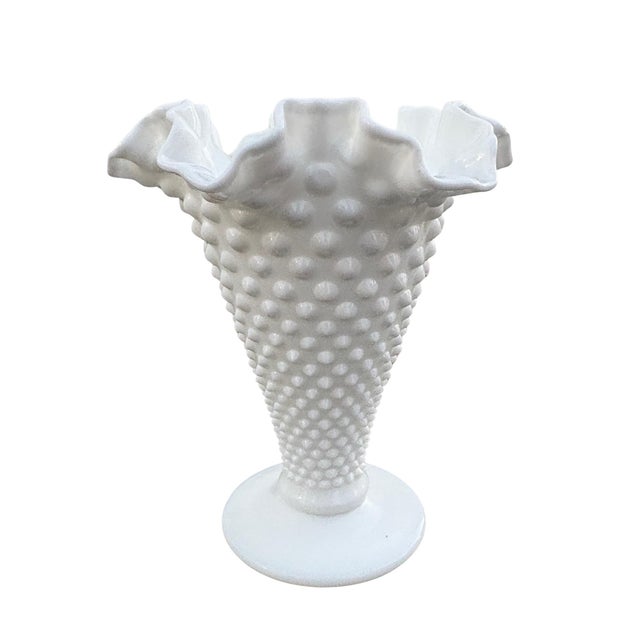 Vintage Fenton Hobnail Milk Glass Vase For Sale In Los Angeles - Image 6 of 6