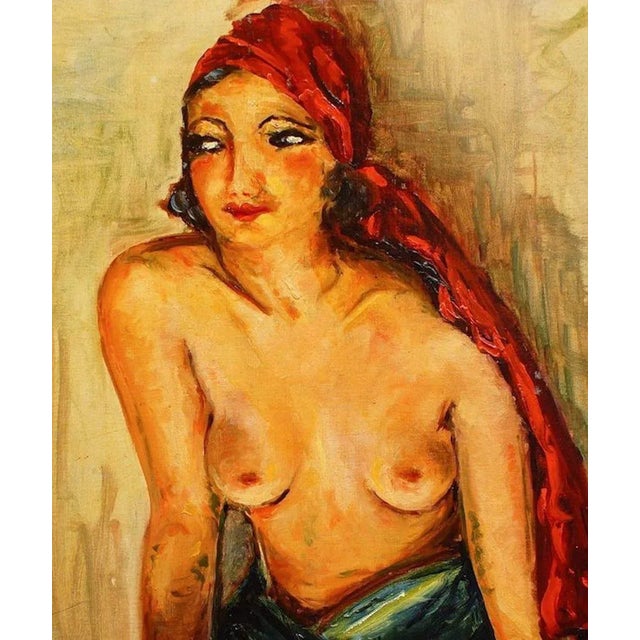 Portrait of Woman - Oil on Wooden Panel by Antonio Feltrinelli - 1930s 1930s For Sale - Image 3 of 4
