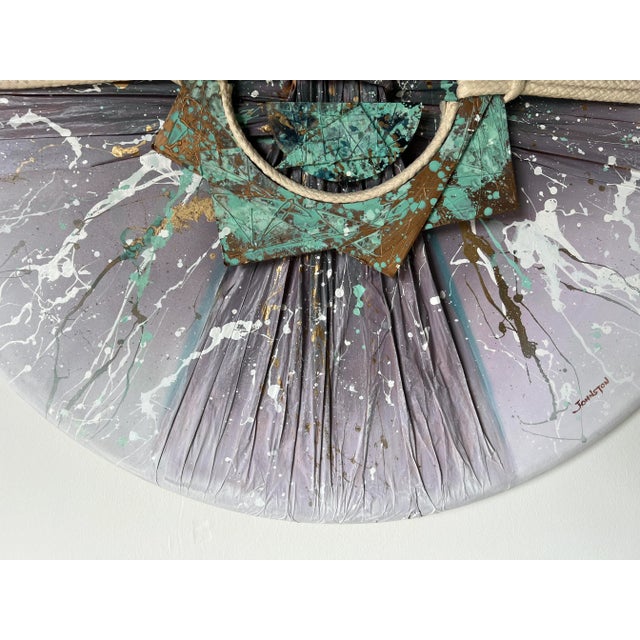 80's Johnston Mixed Media - Collage Geometric Abstract Painting For Sale - Image 10 of 11