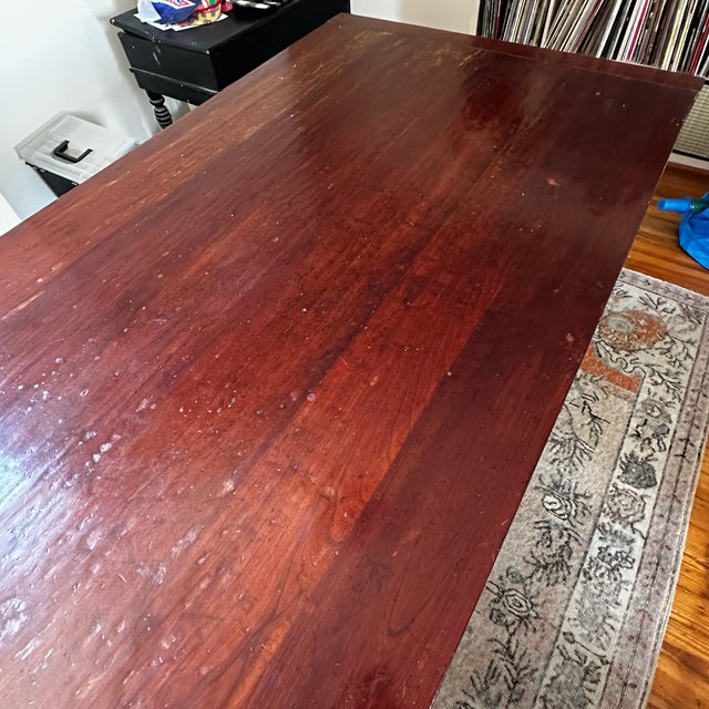 8' Solid Cherry Farmhouse Dining Table, Seats 8 For Sale - Image 9 of 9