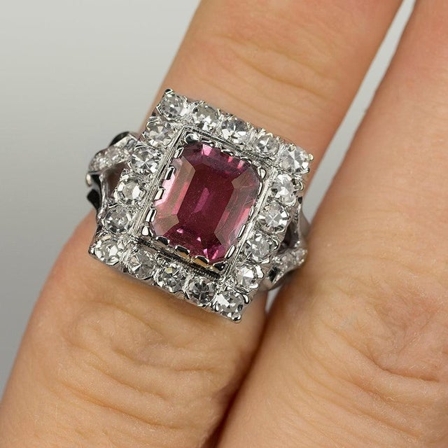 Vintage Pink Sapphire Ring, Size 4 For Sale - Image 4 of 5