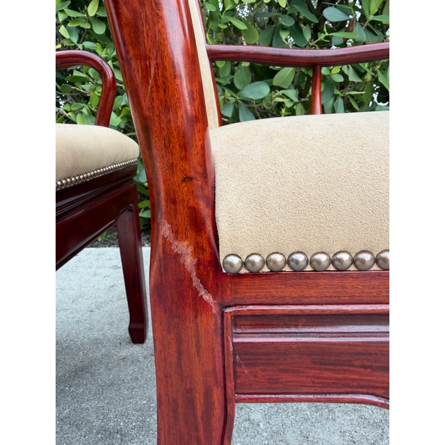 Vintage Chinese Ming Style Rosewood Official’s Hat Armchairs, Pair For Sale - Image 18 of 18