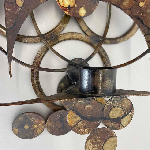 Brown Brutalist Wall Sculpture with Candleholder from Henrik Horst, Denmark, 1970s For Sale - Image 8 of 18
