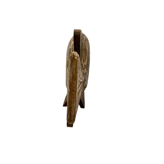 Late 20th Century Fish Sculpture Large Hand Carved Figurine Wood Vintage Coastal Decor For Sale In Tulsa - Image 6 of 7