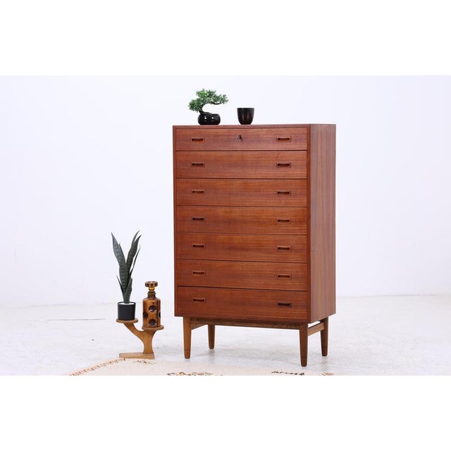 Vintage Teak Tallboy Chest of Drawers For Sale - Image 14 of 14