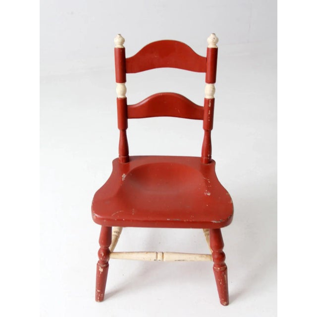 Farmhouse Vintage Kid's Ladder Back Chair For Sale - Image 3 of 11