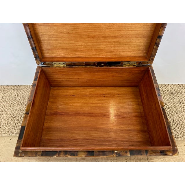 Glossy Horn Box With Brass Inlay and Ball Feet For Sale In Philadelphia - Image 6 of 10