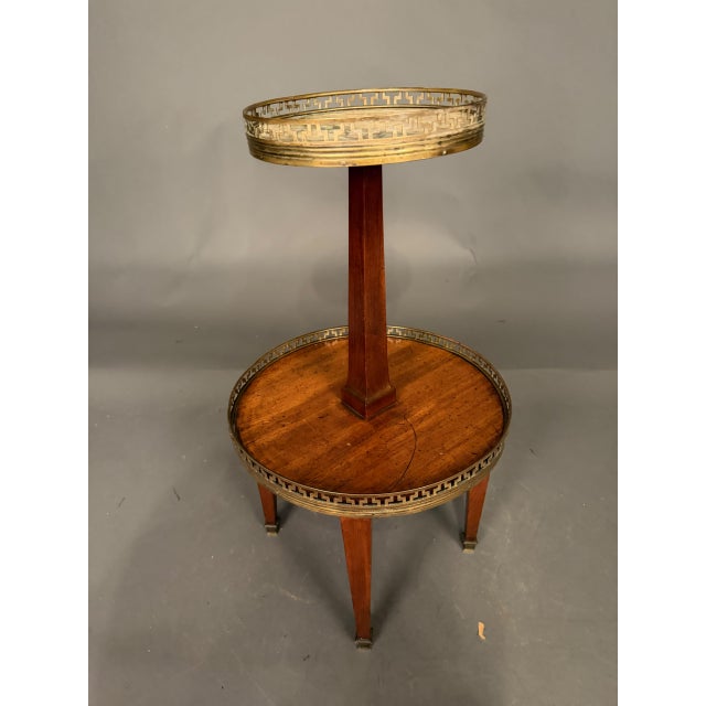 French Neoclassical Style Mahogany Side Table With Marble Top, Circa 1890 For Sale - Image 4 of 15