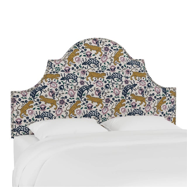 Halsted Headboard in Mustard Plum Leopard, Twin For Sale