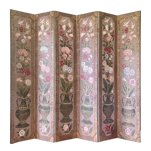 Late 19th Century Hand-Painted Screen For Sale - Image 9 of 9