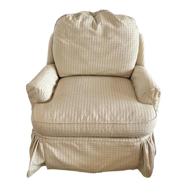 Custom Upholstered Calico Chair For Sale