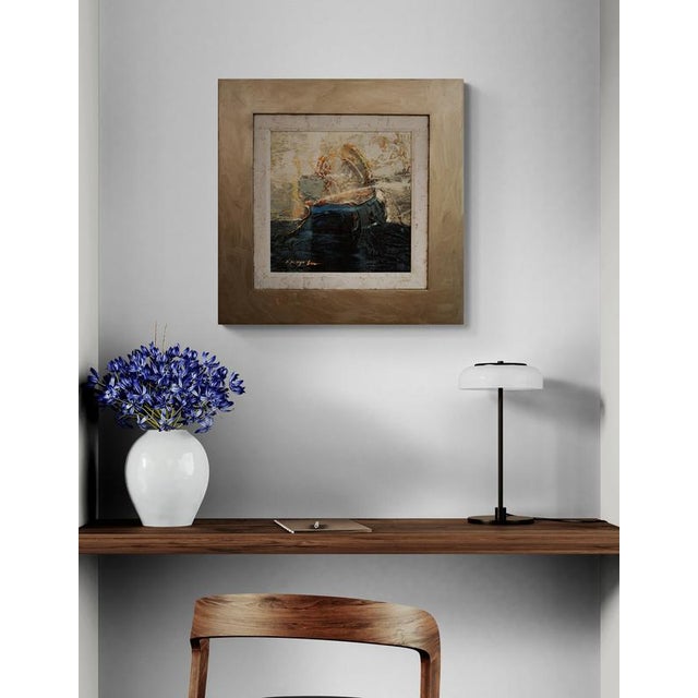 Mid Sized Framed Square Abstract Landscape on Canvas. For Sale In Atlanta - Image 6 of 7