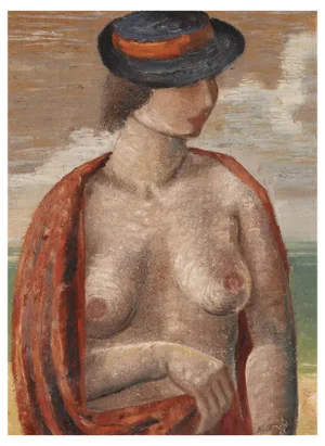 Kai Trier, Lady with a Hat, Oil on Canvas