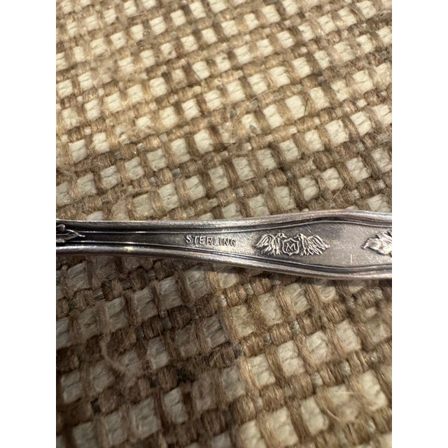 1900 - 1909 Antique Baker Manchester “Poppy” Sterling Silver Berry Spoon For Sale - Image 5 of 5