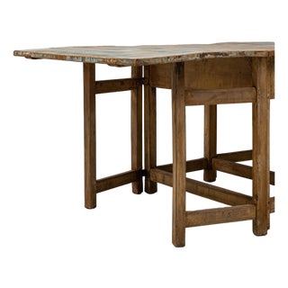 19th Century Sweden Traditional Antique White Wood Console Table For Sale