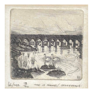 Brian Lalor Twelve Arches Ballydehob Irish Etching