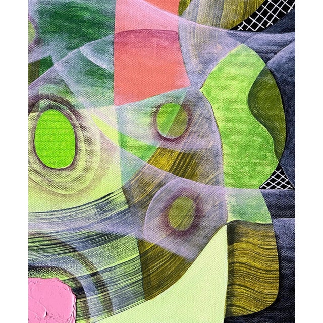2020s Max Manning “Untitled (CVS274)” Contemporary Green and Pink Geometric Abstract Painting, 2024 For Sale - Image 5 of 8