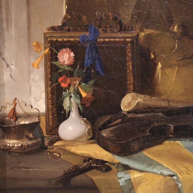 Italian Artist, Still Life Composition, 19th Century, Oil Painting on Canvas, Framed For Sale - Image 4 of 16